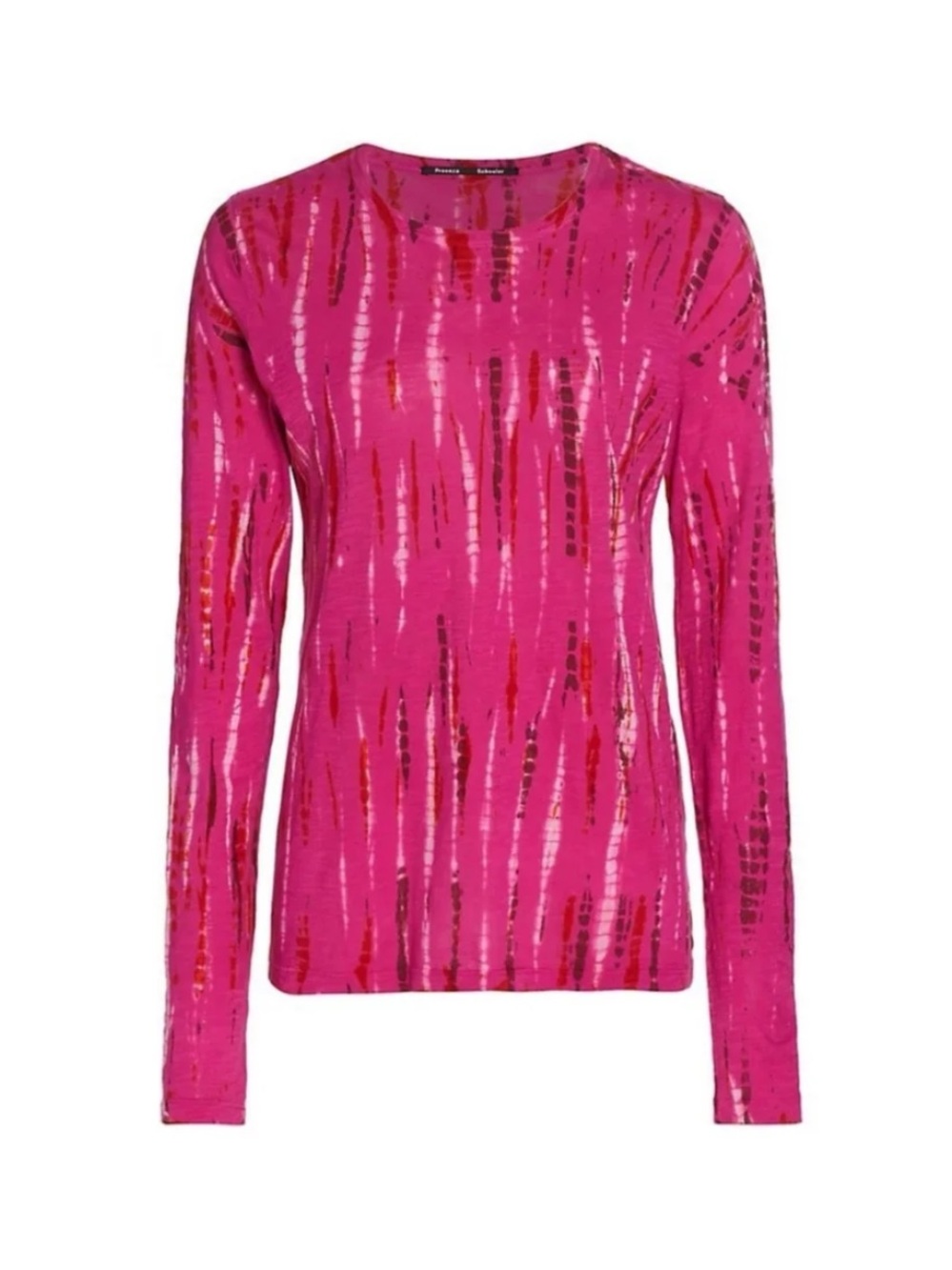 Proenza Schouler Pink Tie Dye Long Sleeve Cotton Tee Sz Medium